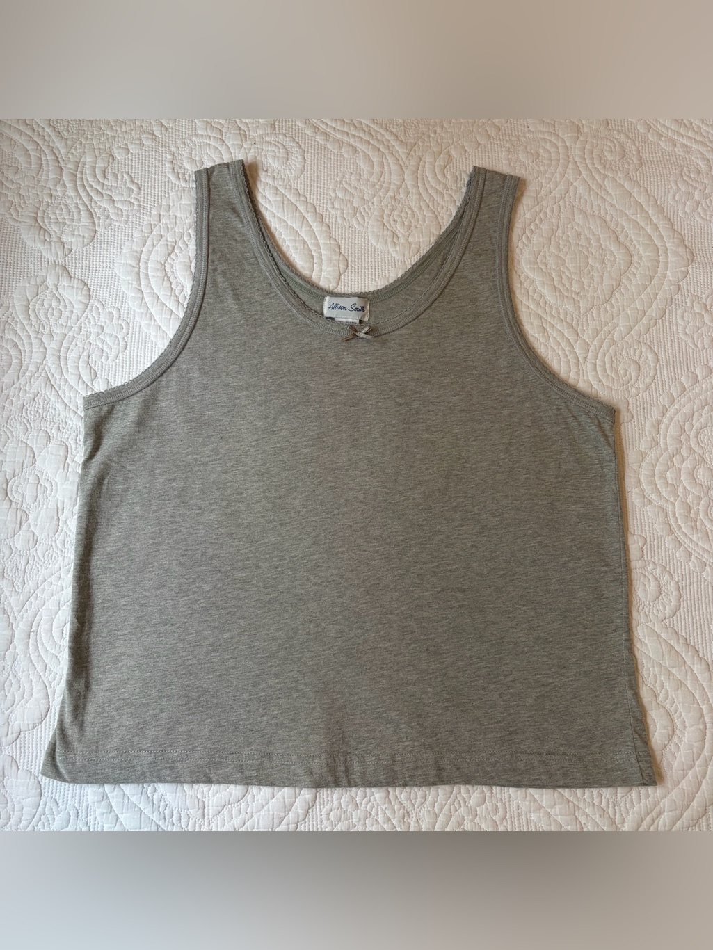 Allison Smith 90s Vintage Boxy Tank. Gray. Size: Large.